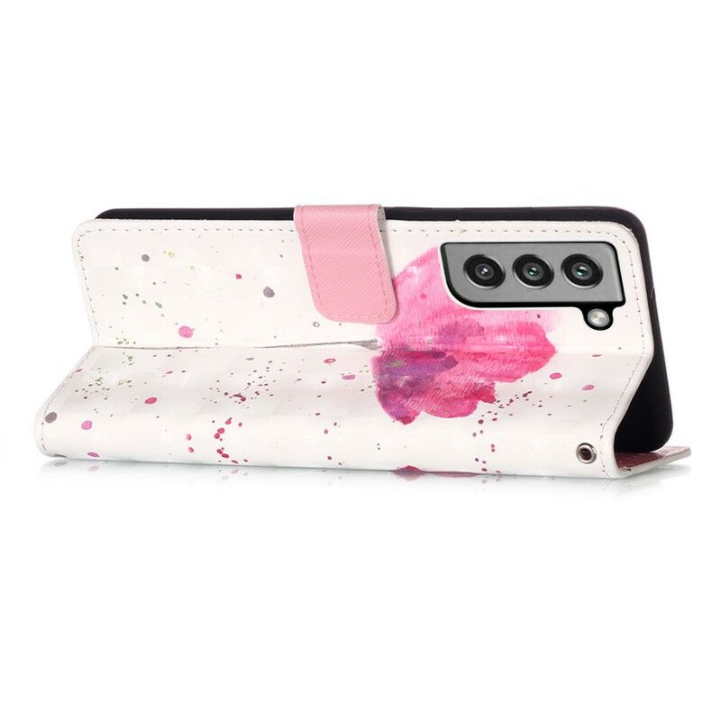 Flip Cover Samsung Galaxy S21 Fe Poppy Akvarel