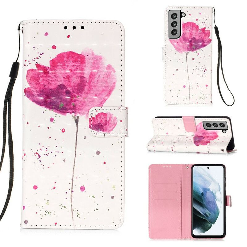 Flip Cover Samsung Galaxy S21 Fe Poppy Akvarel