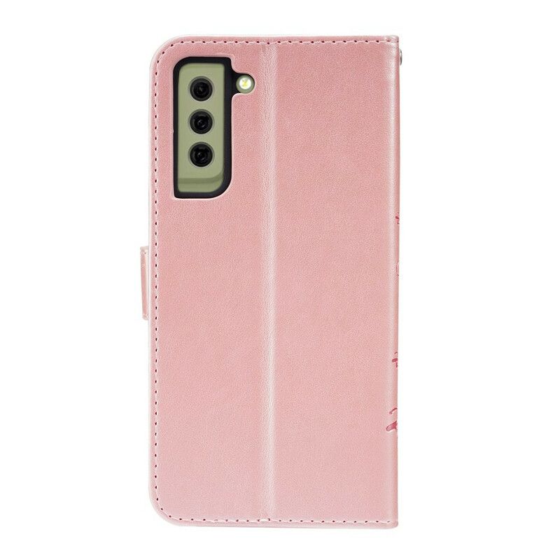 Flip Cover Samsung Galaxy S21 Fe Sommerfugle I Vinden