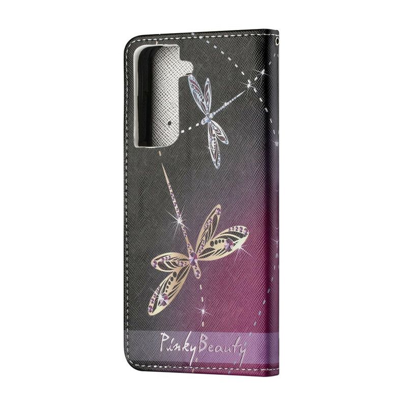 Flip Cover Samsung Galaxy S21 Fe Strappy Dragonflies