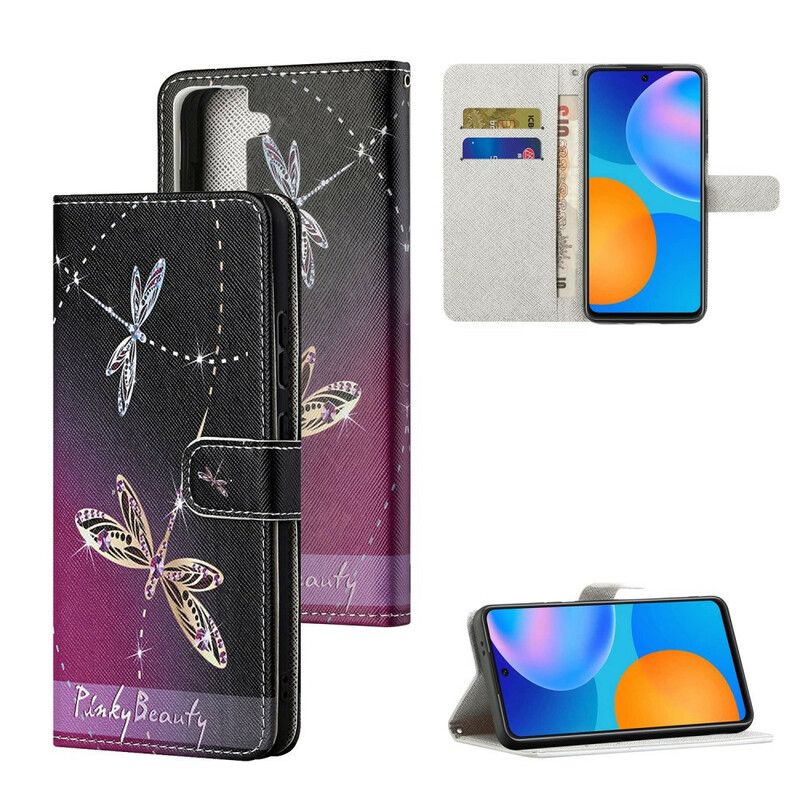 Flip Cover Samsung Galaxy S21 Fe Strappy Dragonflies