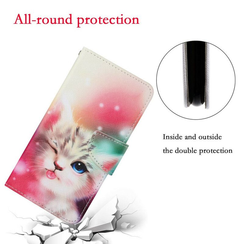 Flip Cover Samsung Galaxy S21 Fe Tales Of Cat With Lanyard