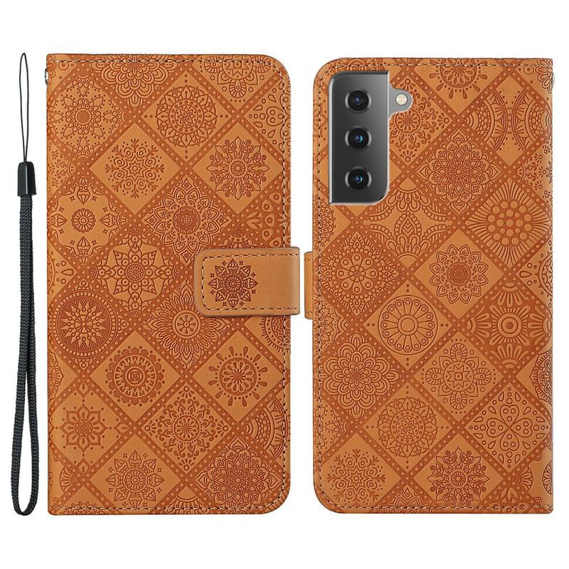 Flip Cover Samsung Galaxy S21 Fe Tapestry-mønster