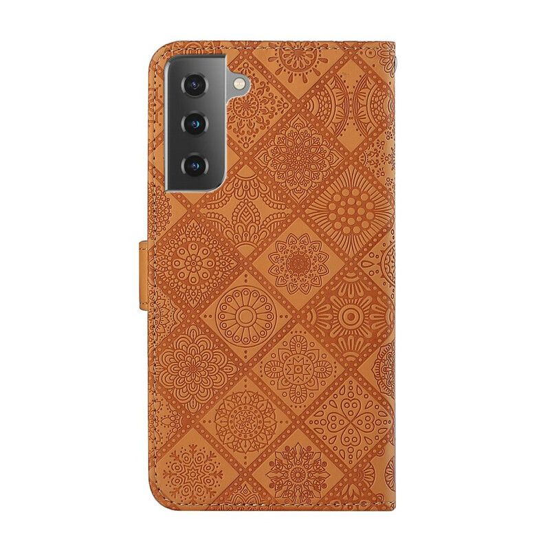 Flip Cover Samsung Galaxy S21 Fe Tapestry-mønster