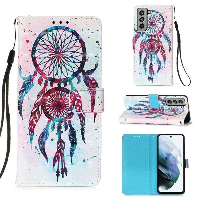 Flip Cover Samsung Galaxy S21 Fe Watercolor Dream Catcher