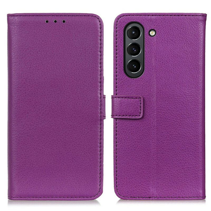 Flip Cover Til Samsung Galaxy S21 Fe Litchi Premium Imiteret Læder