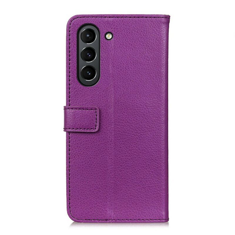 Flip Cover Til Samsung Galaxy S21 Fe Litchi Premium Imiteret Læder