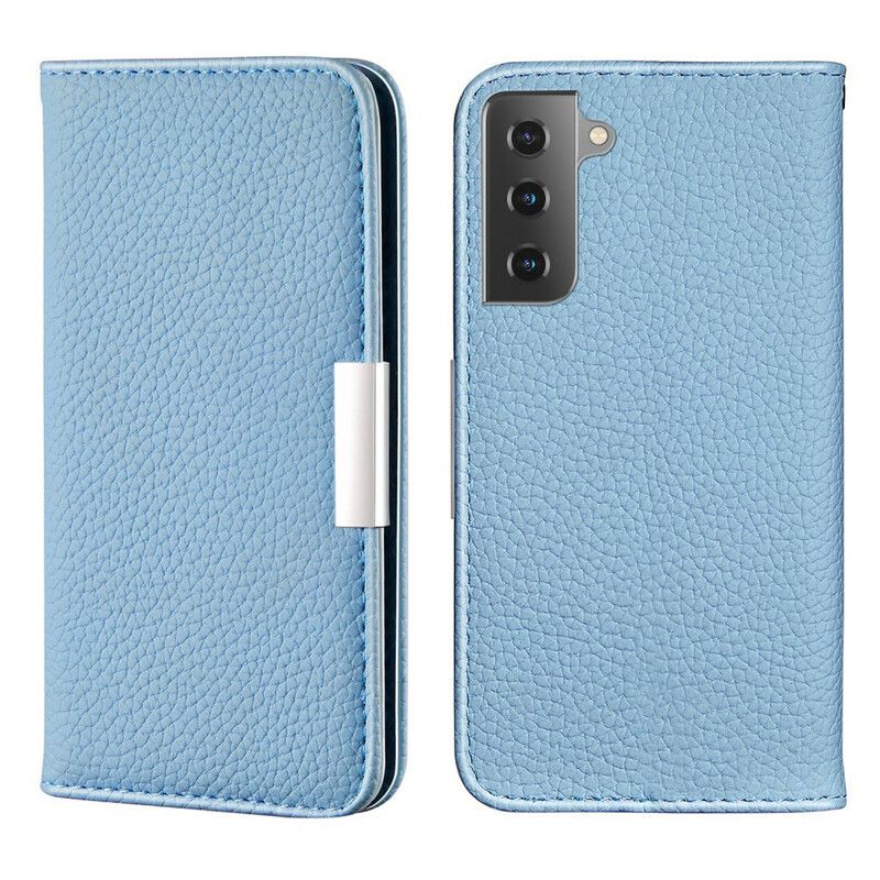 Flip Cover Til Samsung Galaxy S21 Fe Litchi Ultra Chic Imiteret Læder