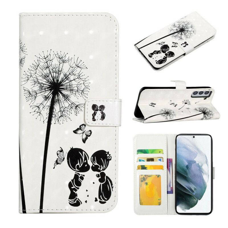 Læder Cover Samsung Galaxy S21 Fe Telefon Etui Baby Love Mælkebøtte