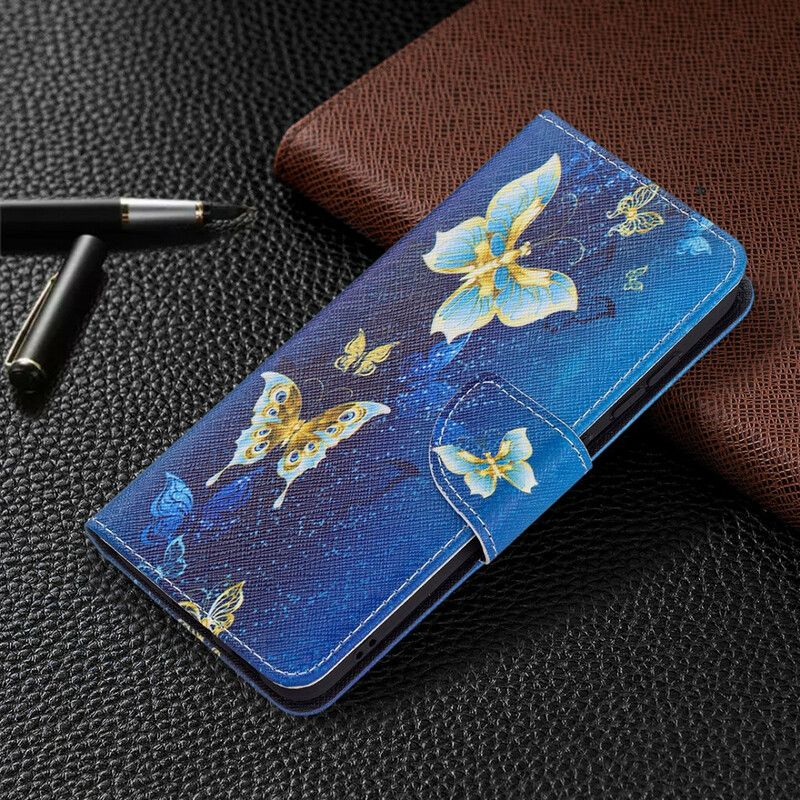 Læder Cover Samsung Galaxy S21 Fe Telefon Etui Butterflies Kings