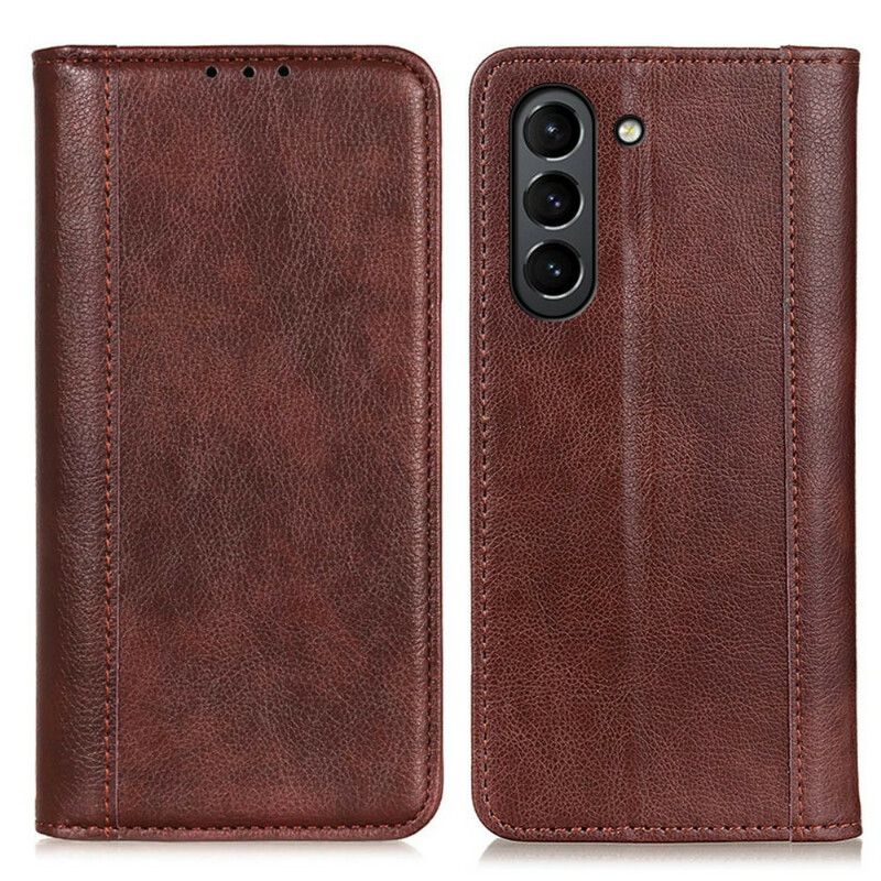 Læder Cover Samsung Galaxy S21 Fe Telefon Etui Elegance Split Litchi-læder