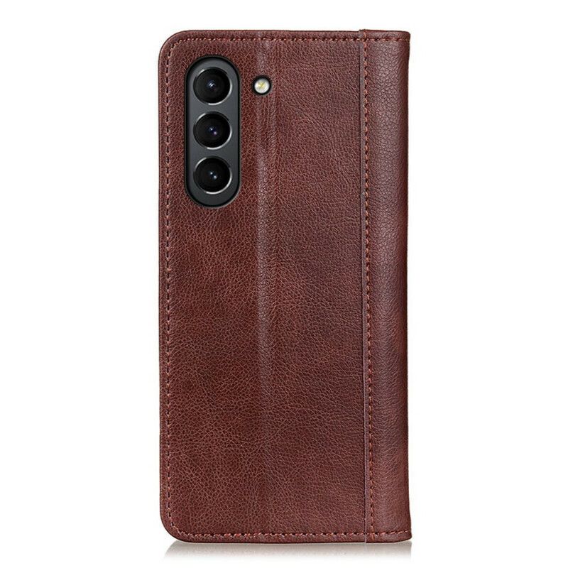 Læder Cover Samsung Galaxy S21 Fe Telefon Etui Elegance Split Litchi-læder