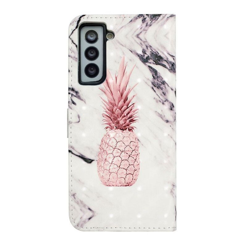 Læder Cover Samsung Galaxy S21 Fe Telefon Etui Let Ananas