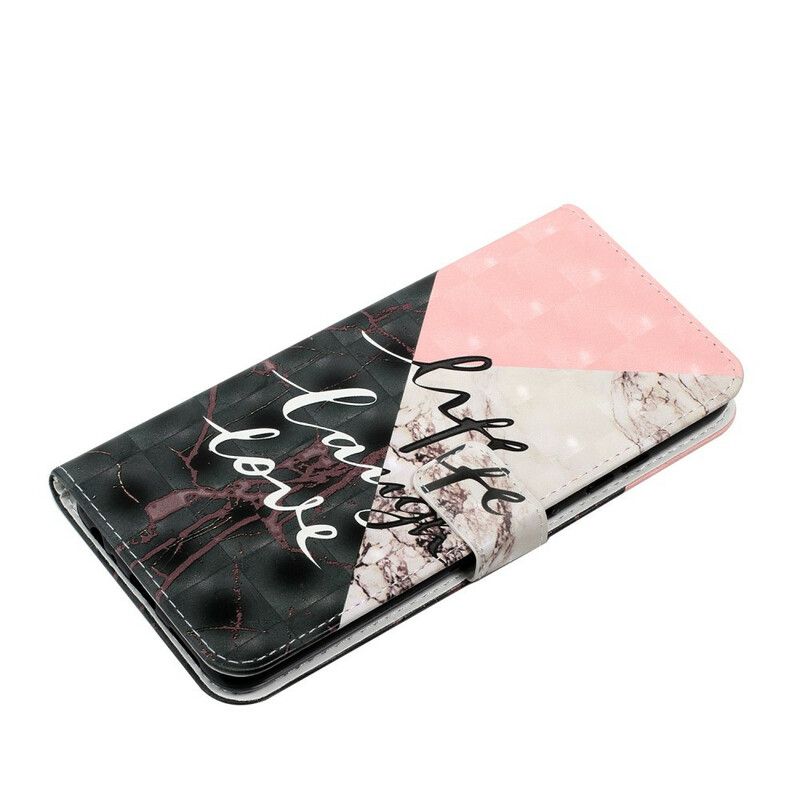 Læder Cover Samsung Galaxy S21 Fe Telefon Etui Life Laugh Love