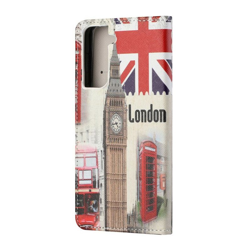 Læder Cover Samsung Galaxy S21 Fe Telefon Etui London Life