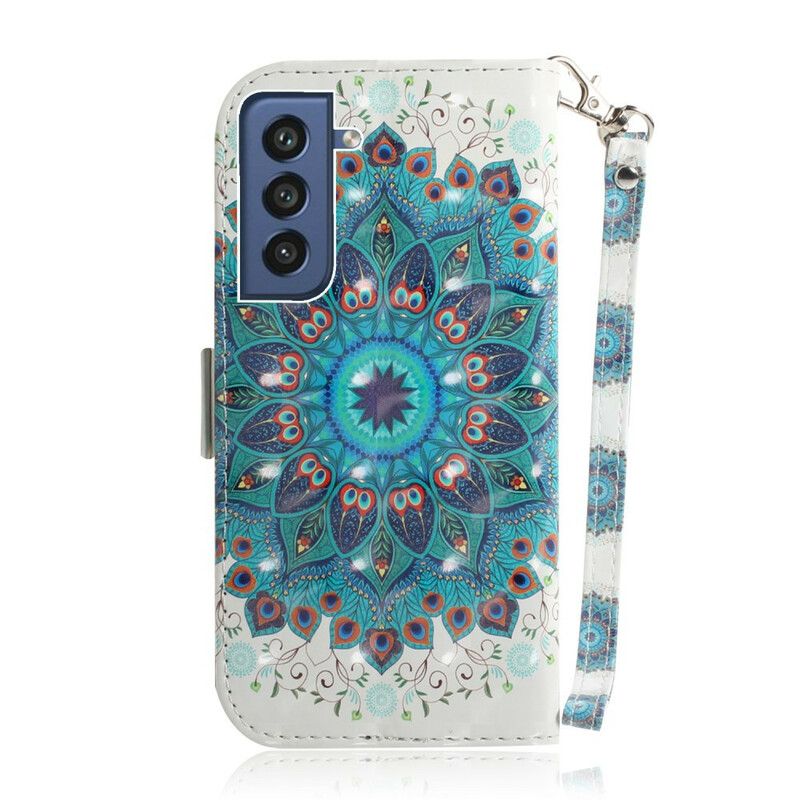 Læder Cover Samsung Galaxy S21 Fe Telefon Etui Magistral Strappy Mandala