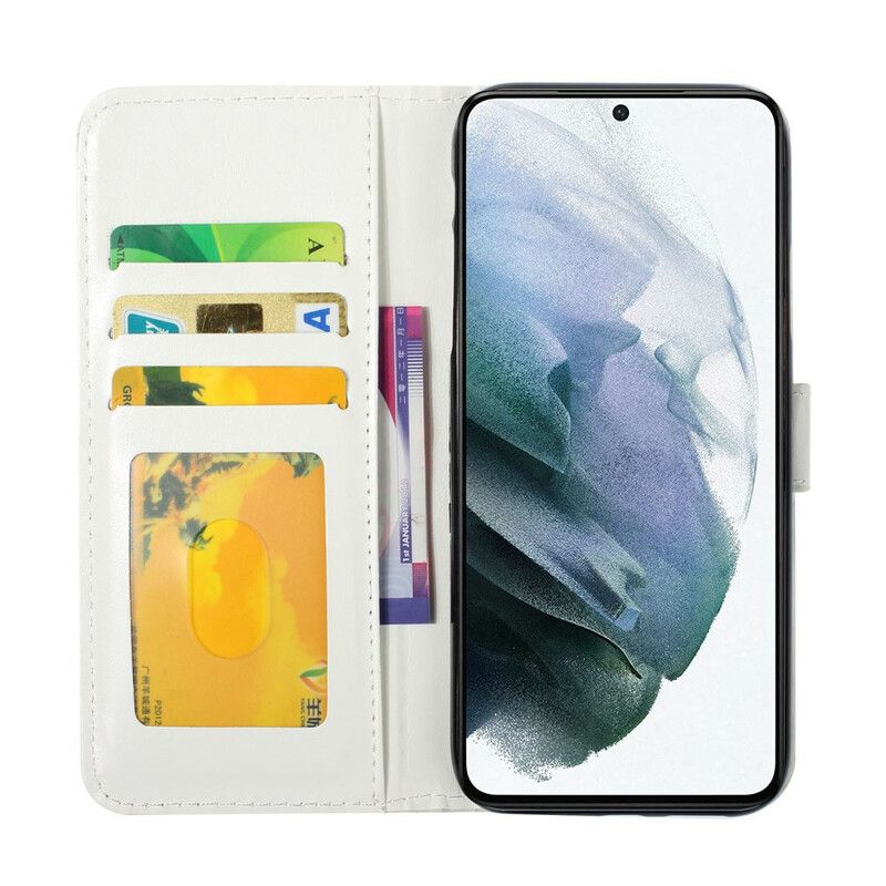 Læder Cover Samsung Galaxy S21 Fe Telefon Etui Marble Forever & Always