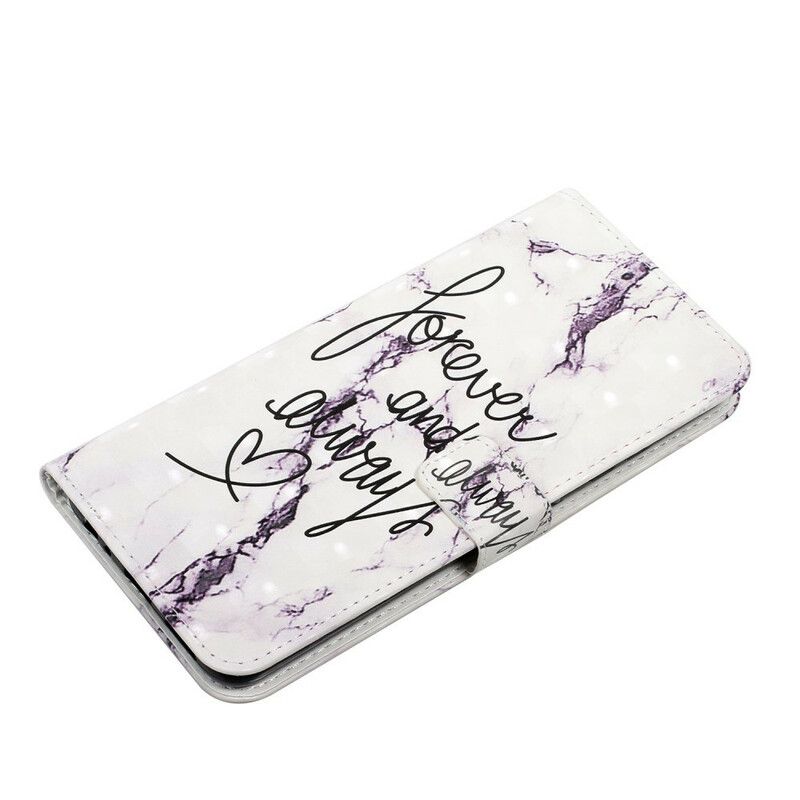 Læder Cover Samsung Galaxy S21 Fe Telefon Etui Marble Forever & Always