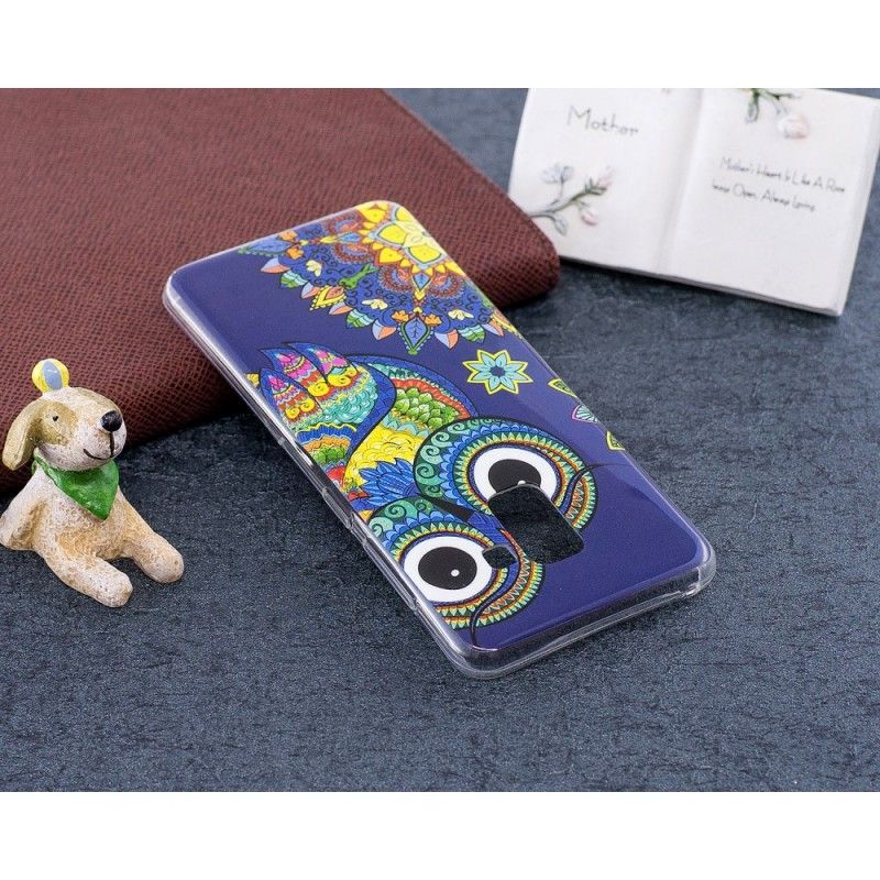 Cover Samsung Galaxy A8 Fluorescerende Mandala Ugle Original