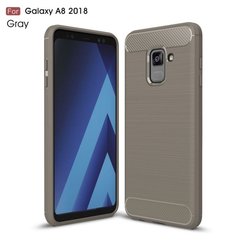 Cover Samsung Galaxy A8 Sort Børstet Kulfiber