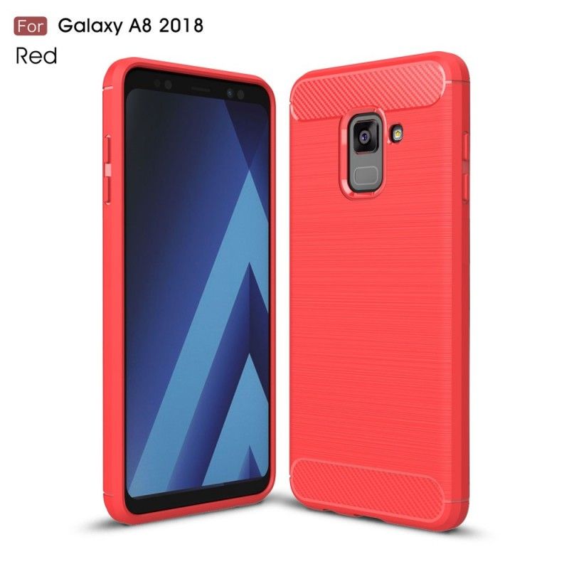 Cover Samsung Galaxy A8 Sort Børstet Kulfiber