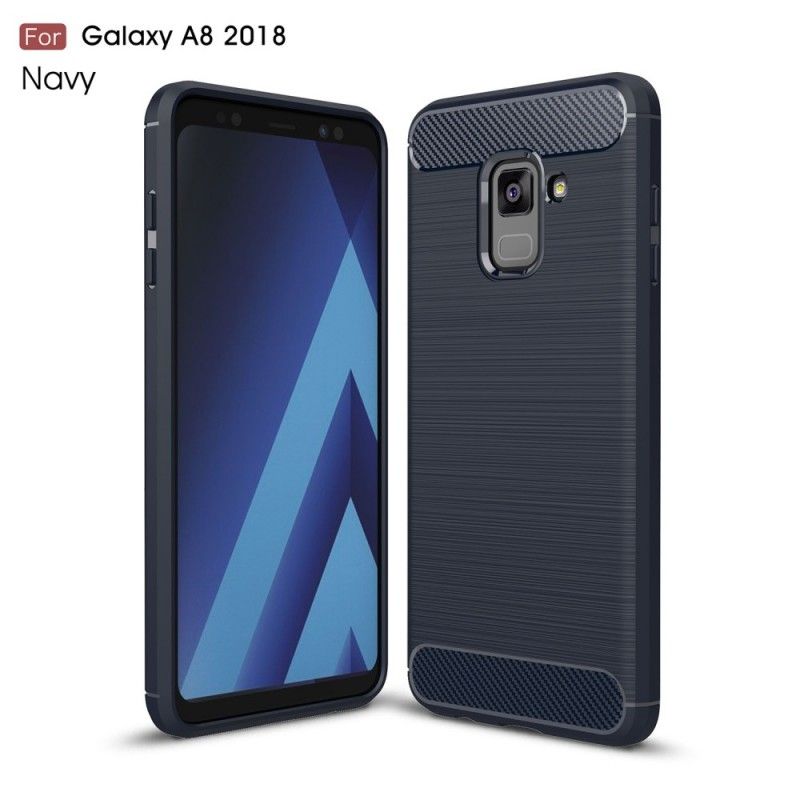 Cover Samsung Galaxy A8 Sort Børstet Kulfiber