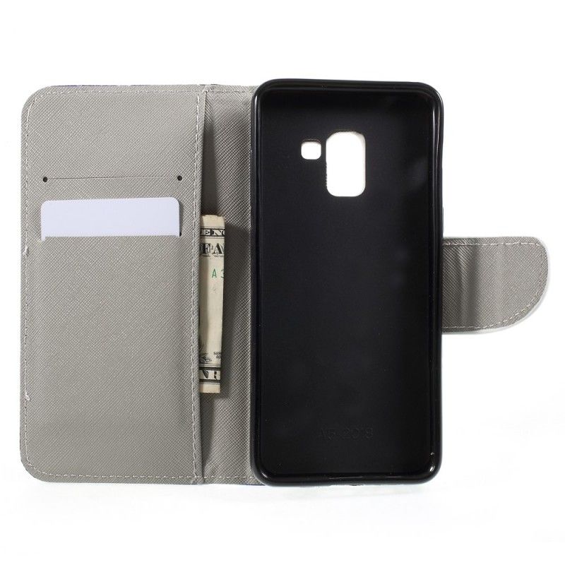 Flip Cover Læder for Samsung Galaxy A8 Blomstrende Træ