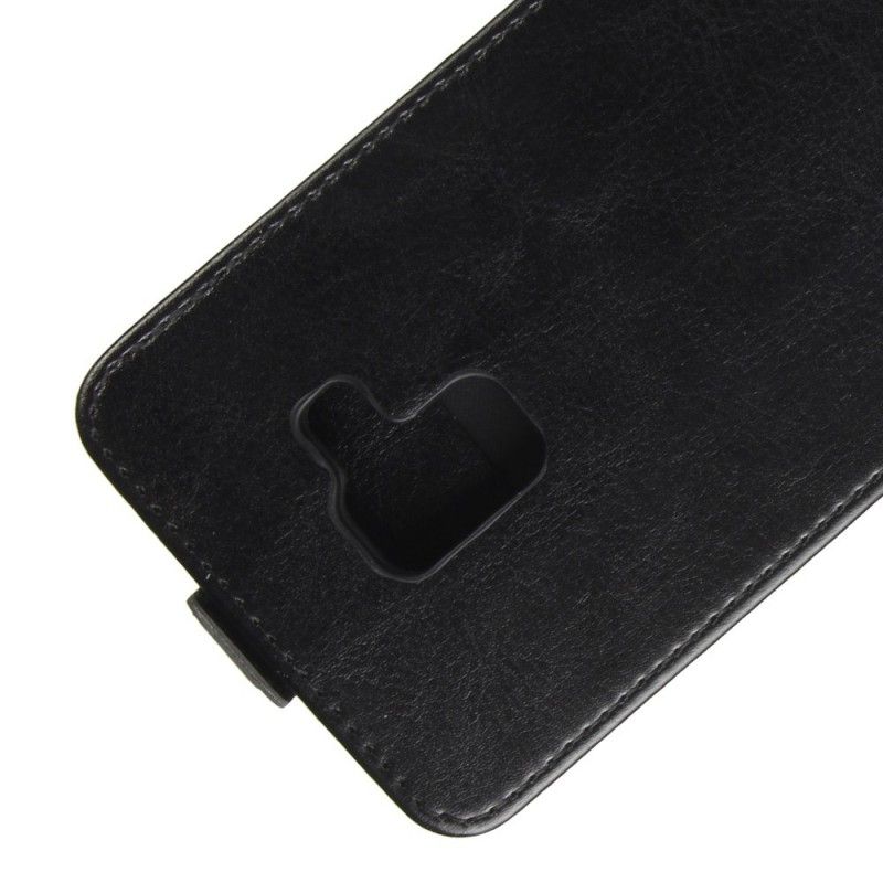 Flip Cover Læder for Samsung Galaxy A8 Sort Foldning Af Lædereffekt