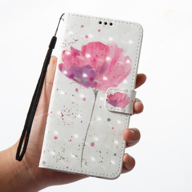 Flip Cover Læder Samsung Galaxy A8 3D Akvarelvalmue