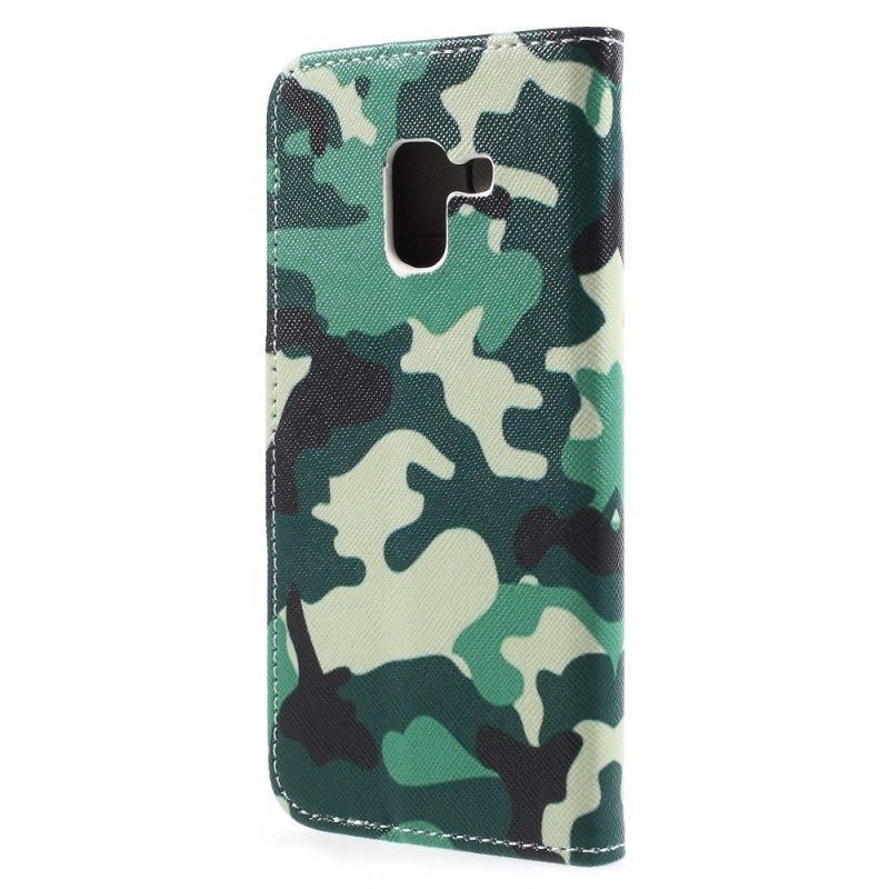 Flip Cover Læder Samsung Galaxy A8 Militær Camouflage Beskyttelse