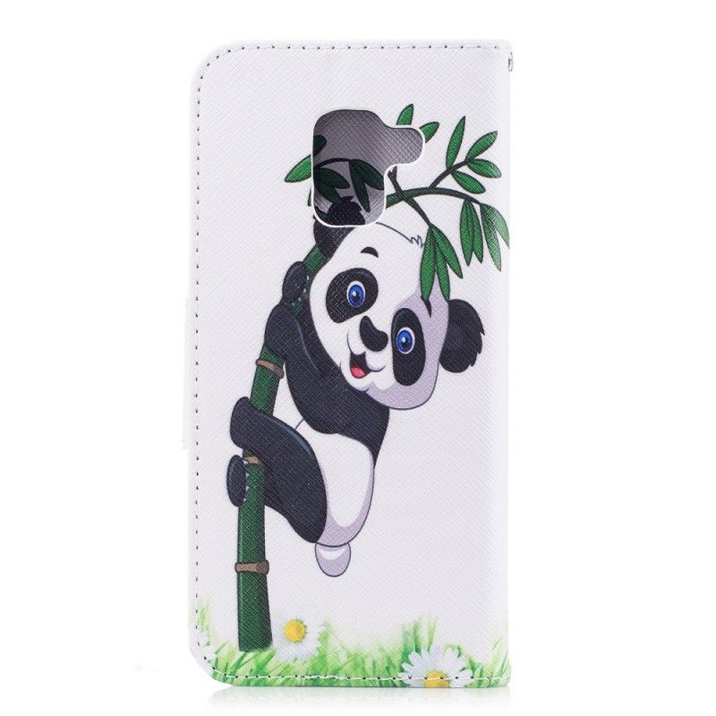 Flip Cover Læder Samsung Galaxy A8 Panda På Bambus Beskyttelse