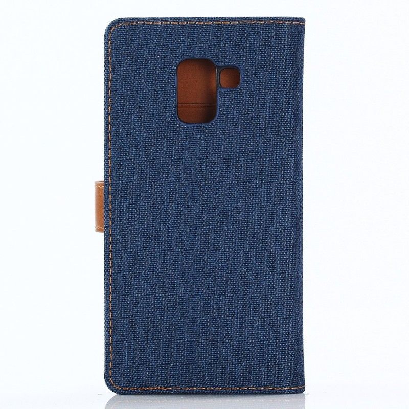 Flip Cover Læder Samsung Galaxy A8 Sort Jeans Beskyttelse