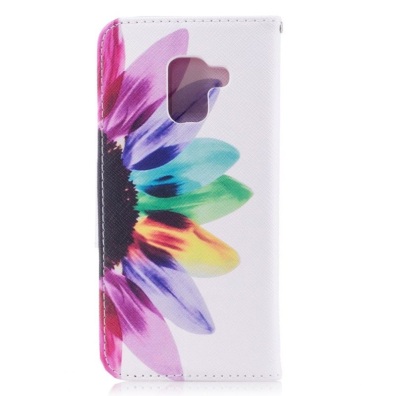 Flip Cover Samsung Galaxy A8 Mobilcover Akvarelblomst