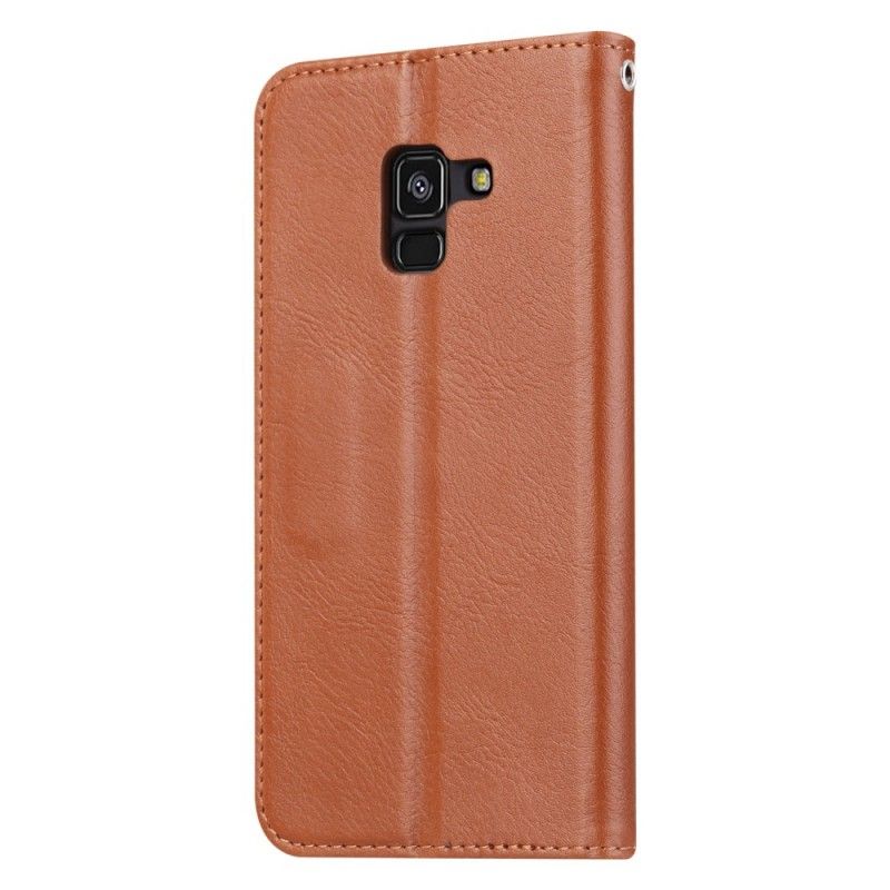 Læder Cover Samsung Galaxy A8 Sort Kortholder I Kunstlæder