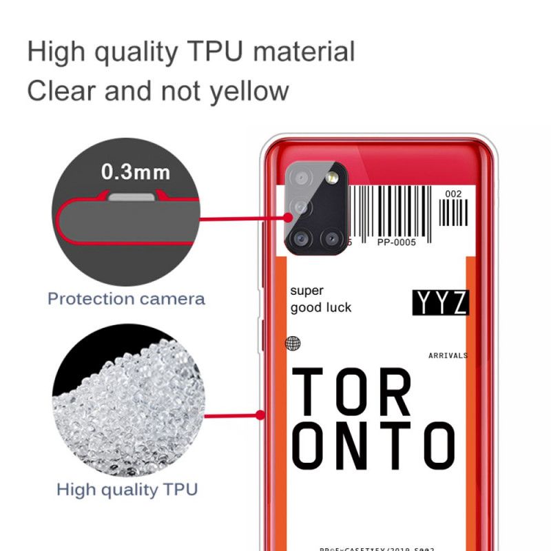 Cover for Samsung Galaxy A51 5G Boardingkort Til Toronto