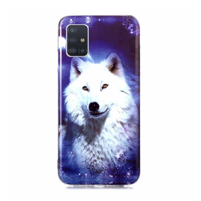 Cover for Samsung Galaxy A51 5G Grøn Fluorescerende Ulveserie