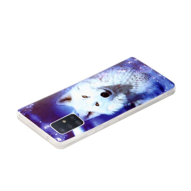 Cover for Samsung Galaxy A51 5G Grøn Fluorescerende Ulveserie