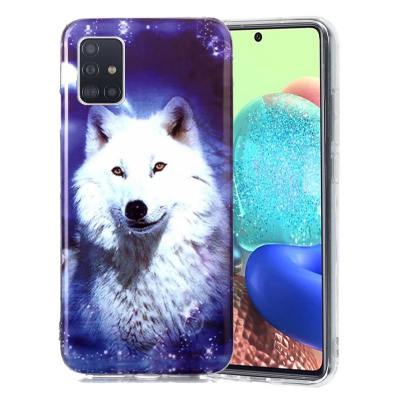 Cover for Samsung Galaxy A51 5G Grøn Fluorescerende Ulveserie