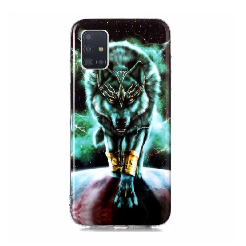 Cover for Samsung Galaxy A51 5G Grøn Fluorescerende Ulveserie