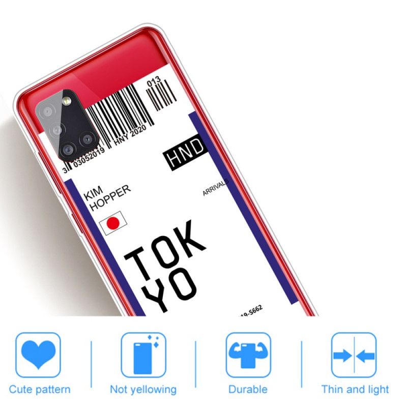 Cover for Samsung Galaxy A51 5G Mørkeblå Boardingkort Tokyo