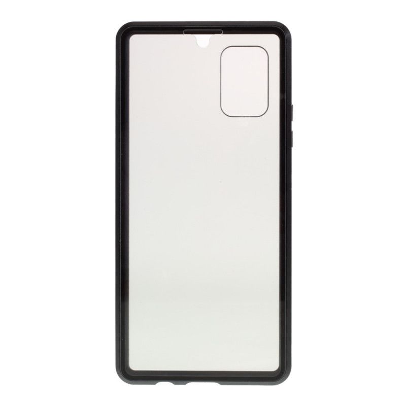 Cover for Samsung Galaxy A51 5G Sort Front Og Bag Hærdet Glas Og Metal