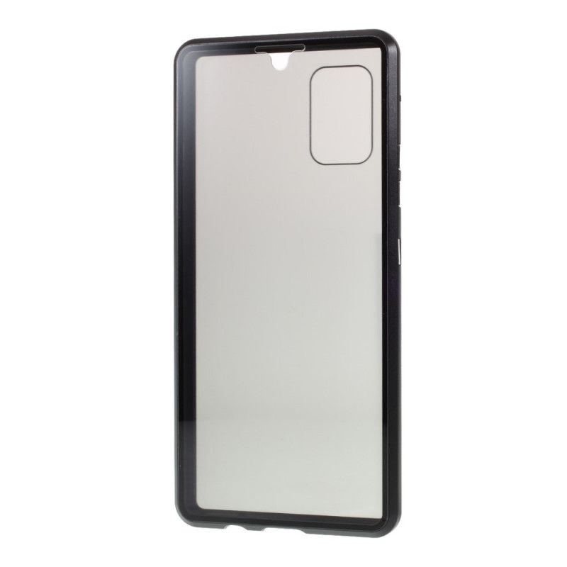 Cover for Samsung Galaxy A51 5G Sort Front Og Bag Hærdet Glas Og Metal