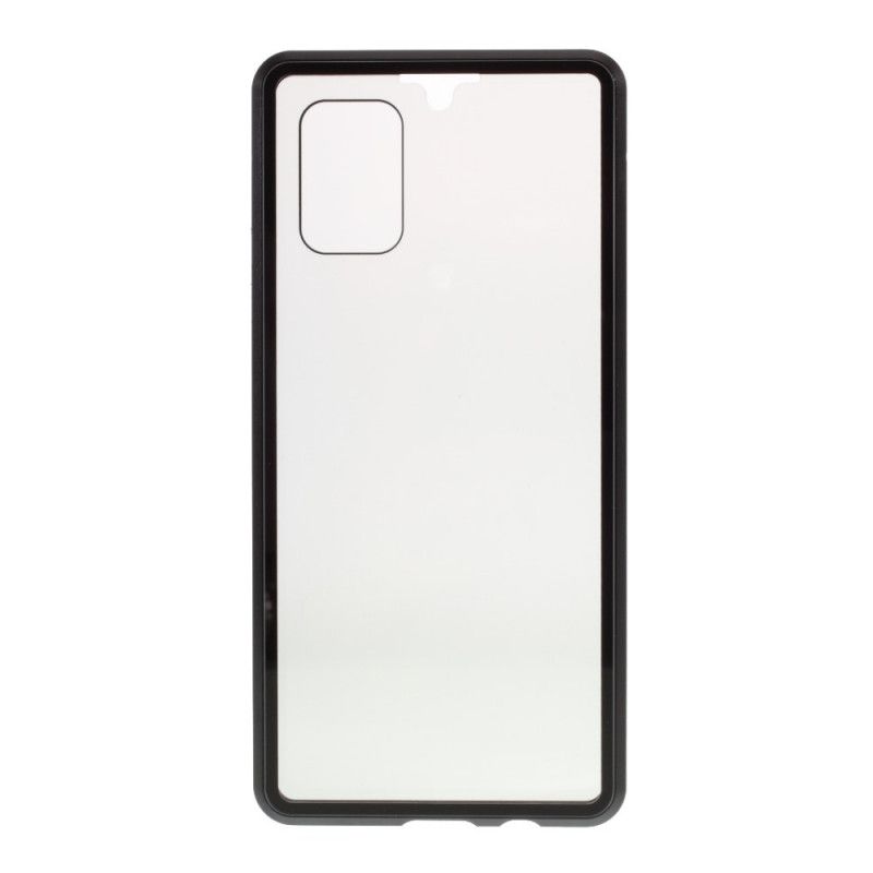 Cover for Samsung Galaxy A51 5G Sort Front Og Bag Hærdet Glas Og Metal