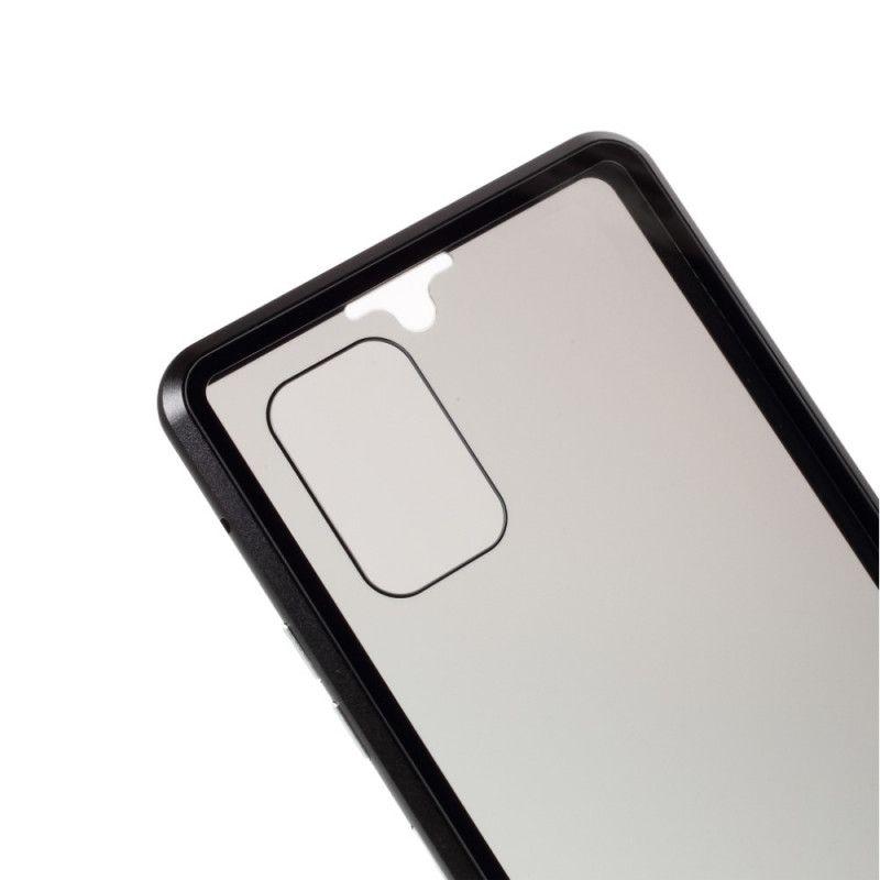 Cover for Samsung Galaxy A51 5G Sort Front Og Bag Hærdet Glas Og Metal