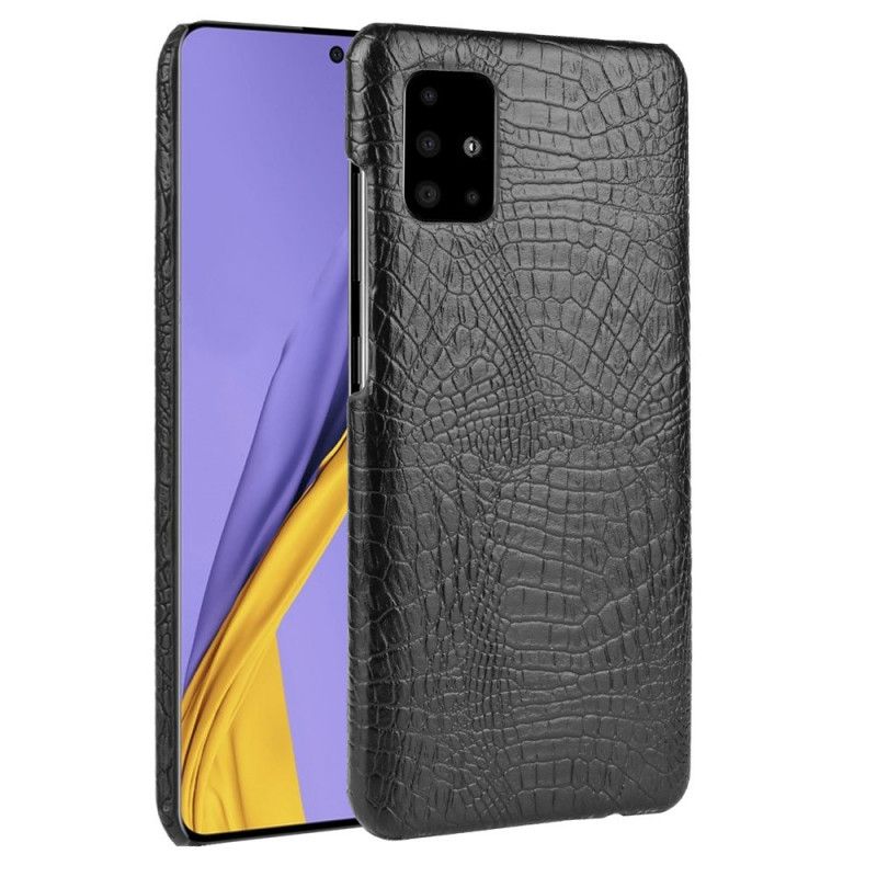 Cover for Samsung Galaxy A51 5G Sort Krokodillehudeffekt