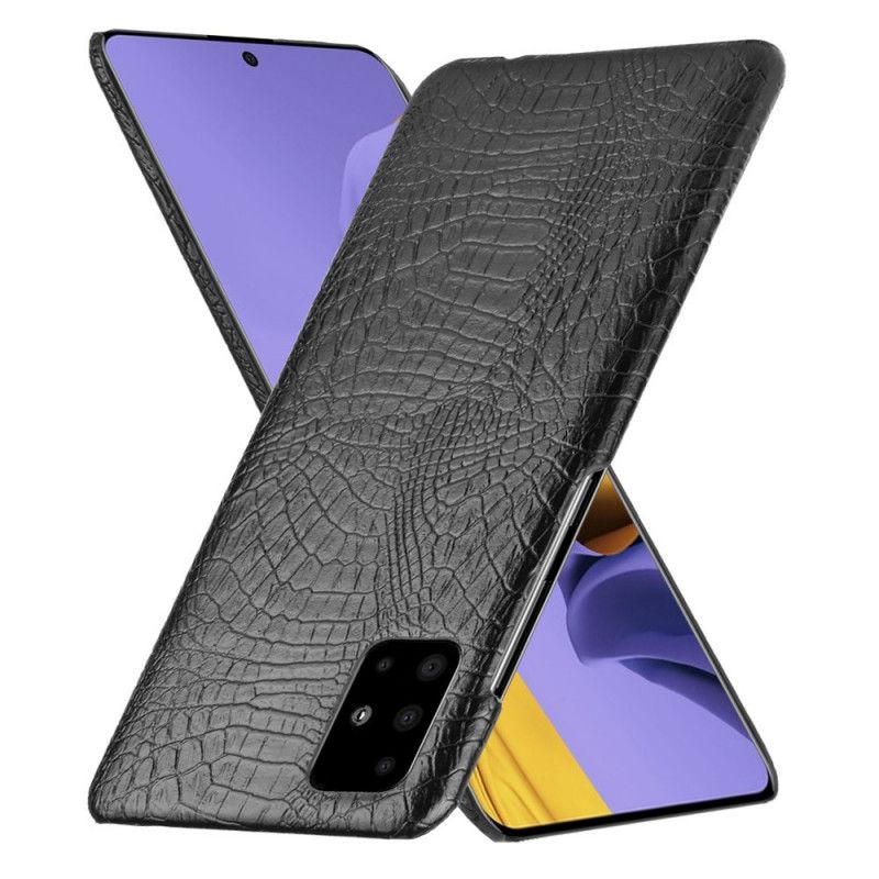 Cover for Samsung Galaxy A51 5G Sort Krokodillehudeffekt