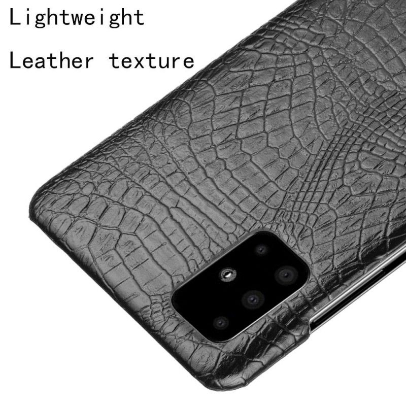 Cover for Samsung Galaxy A51 5G Sort Krokodillehudeffekt