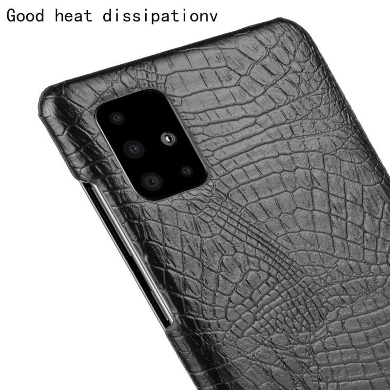 Cover for Samsung Galaxy A51 5G Sort Krokodillehudeffekt