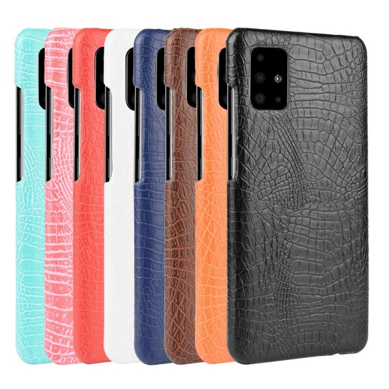 Cover for Samsung Galaxy A51 5G Sort Krokodillehudeffekt