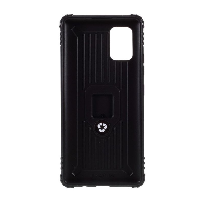 Cover for Samsung Galaxy A51 5G Sort Ring Og Kulfiber